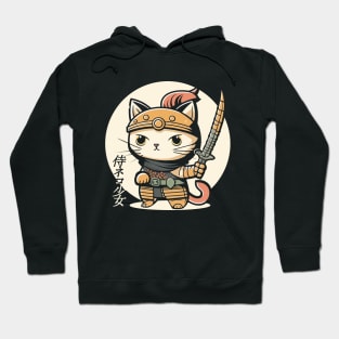 Samurai Cat Tattoo, Kawaii Ninja Cat Hoodie